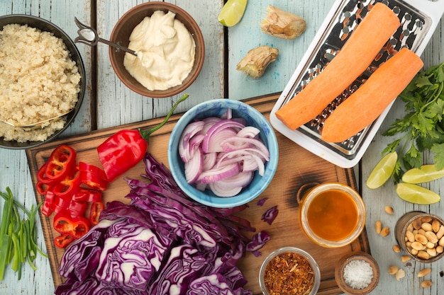 Zestaw składników na stole